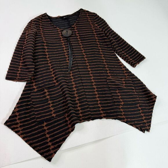 Kaktus Sweater Women Small Lagenlook Black  3/4 Sleeve Button Tassel Fall Winter - Picture 1 of 10